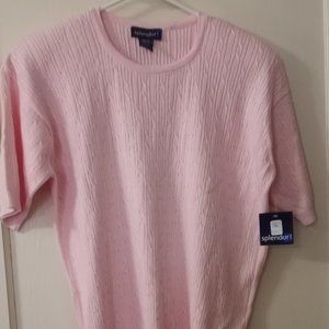 Vintage Pink Splendor! 100% Cotton Womens Sweater Top size XL